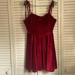Red Velvet Skater Dress Large NWOT